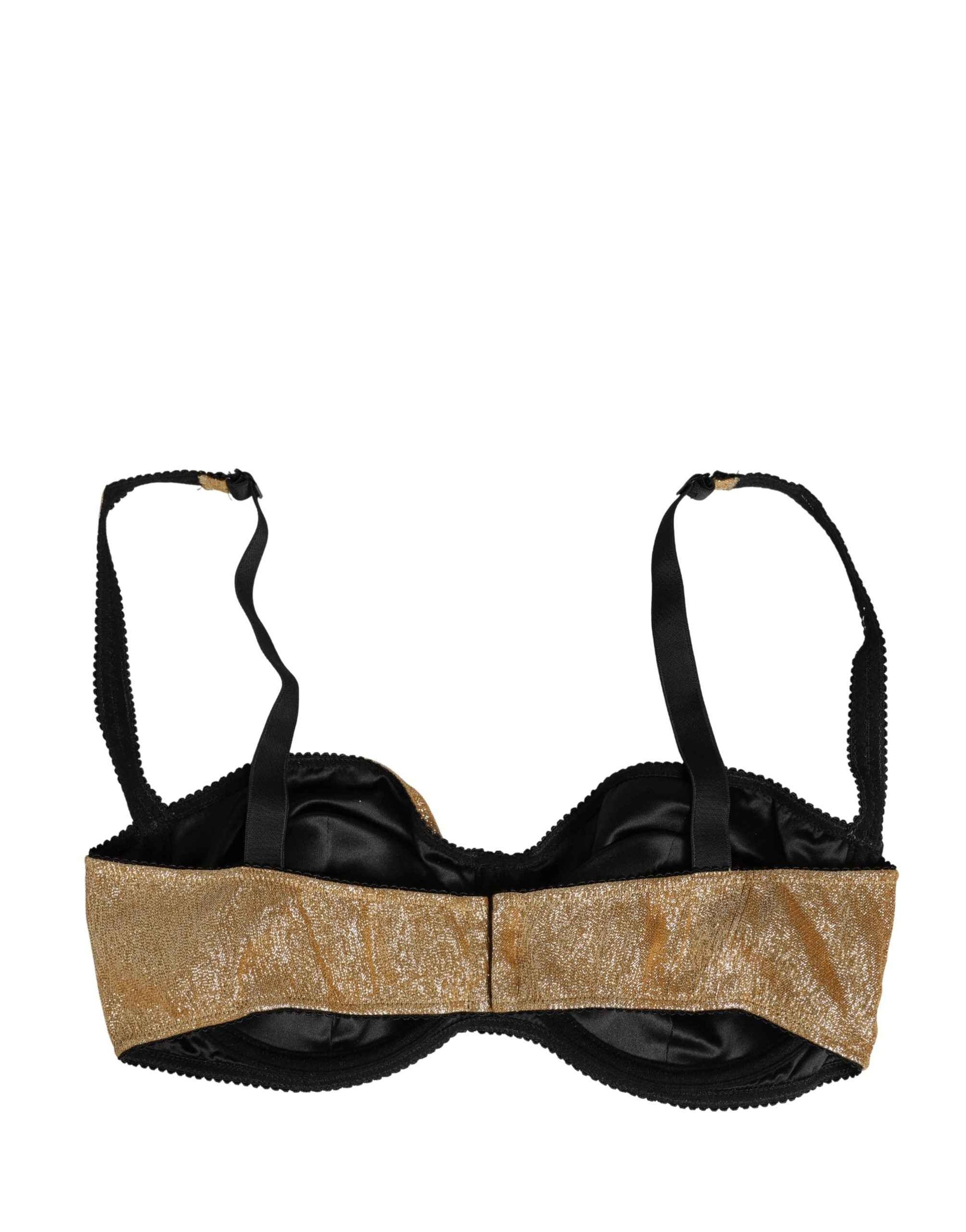 Dolce & Gabbana Gold Semi-Pad Underwire Balconette Bra Underwear