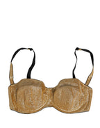 Dolce & Gabbana Gold Semi-Pad Underwire Balconette Bra Underwear