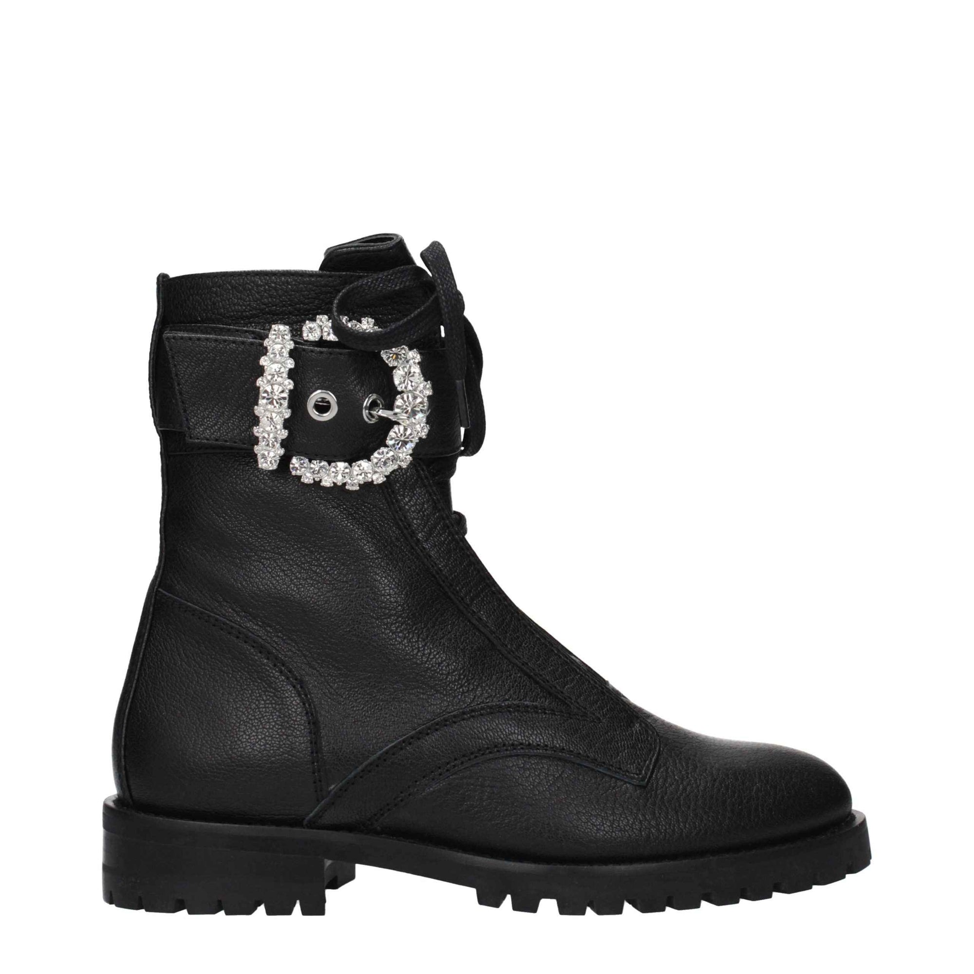 Jimmy Choo Black Leather Ankle Boots
