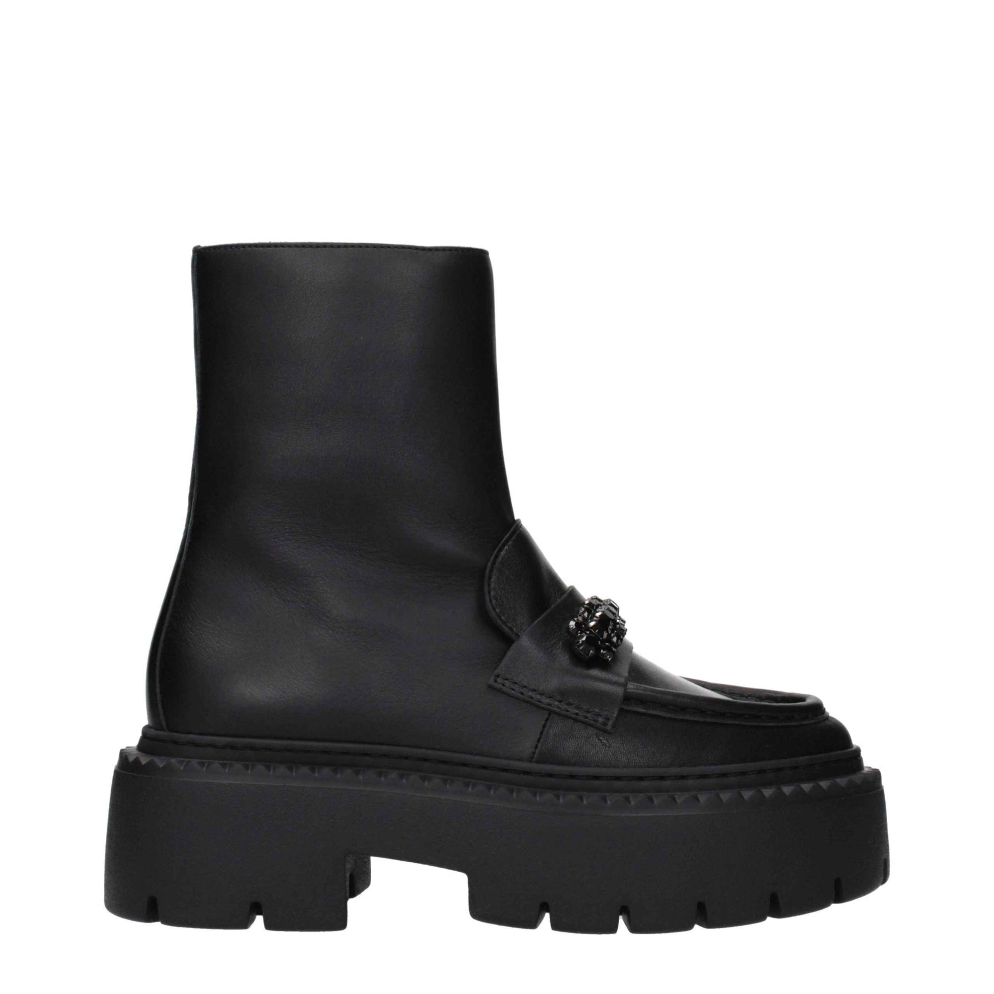 Jimmy Choo Black Leather Ankle Boots