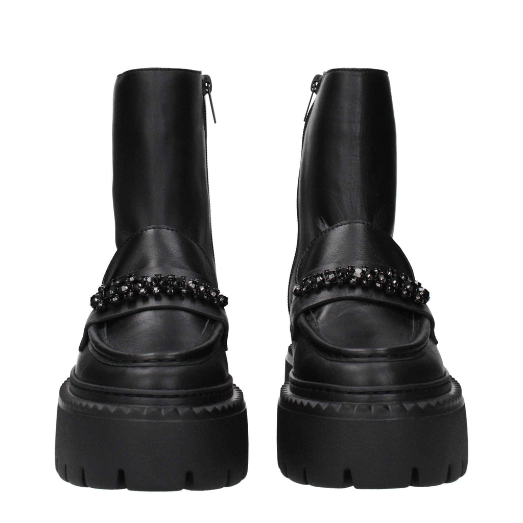 Jimmy Choo Black Leather Ankle Boots