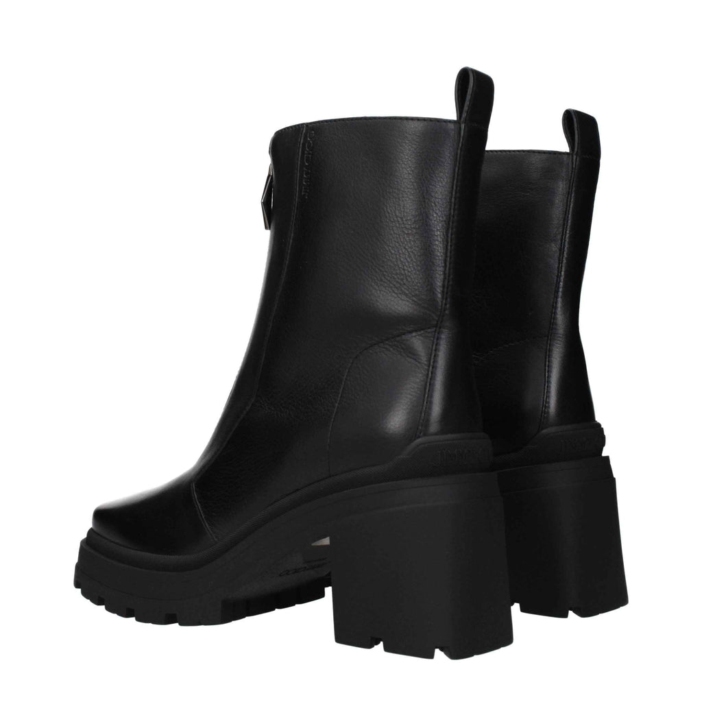 Jimmy Choo Black Leather Ankle Boots