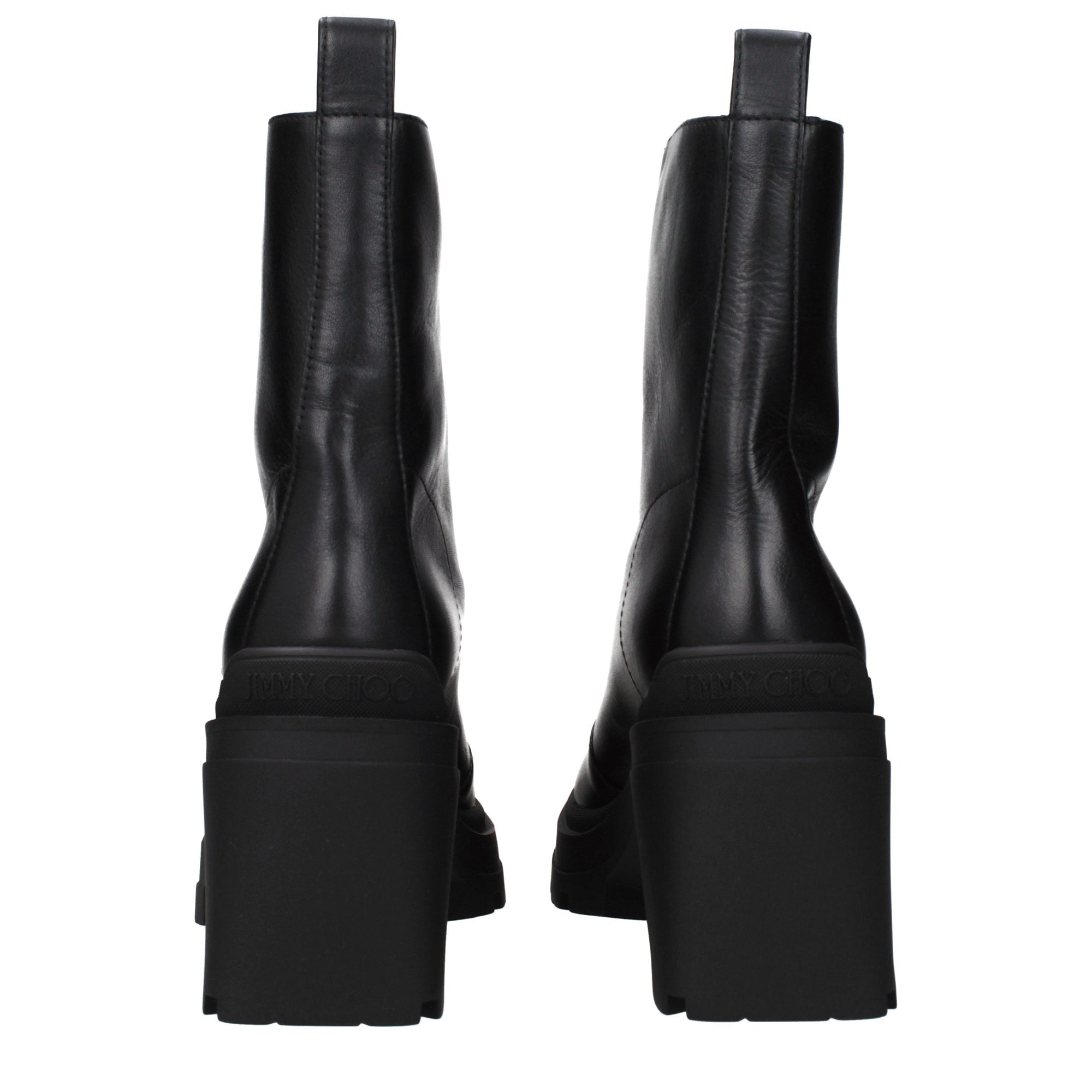 Jimmy Choo Black Leather Ankle Boots