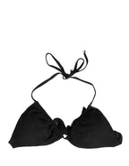 Dolce & Gabbana Black Padded Triangle Halter Bikini Top Swimwear