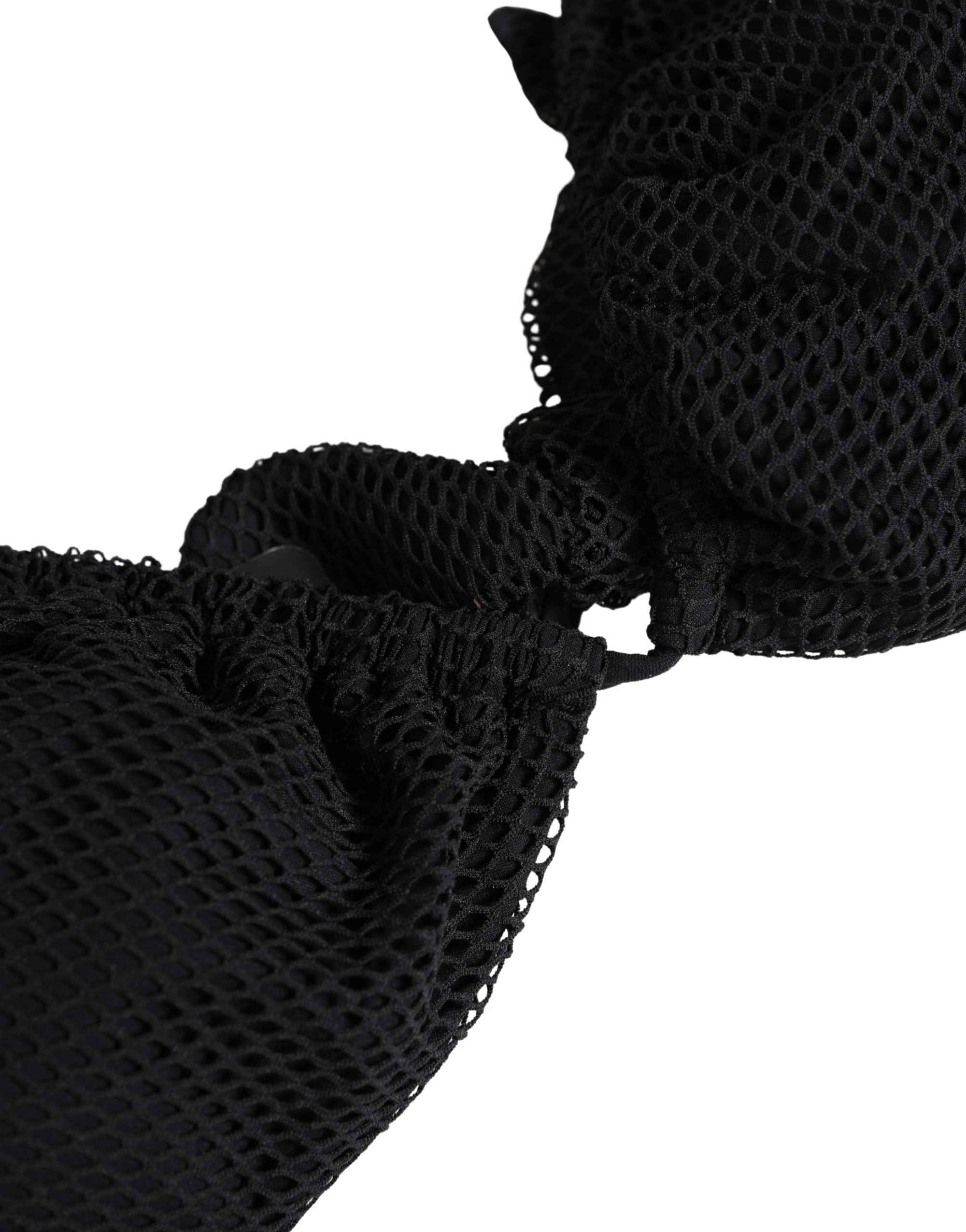 Dolce & Gabbana Black Padded Triangle Halter Bikini Top Swimwear
