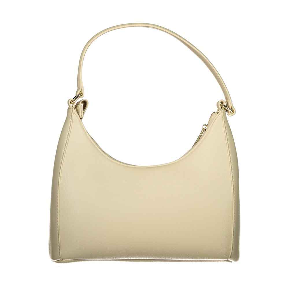 Mario Valentino Beige Polyurethane Womens Bag with Handle and Adjustable Strap