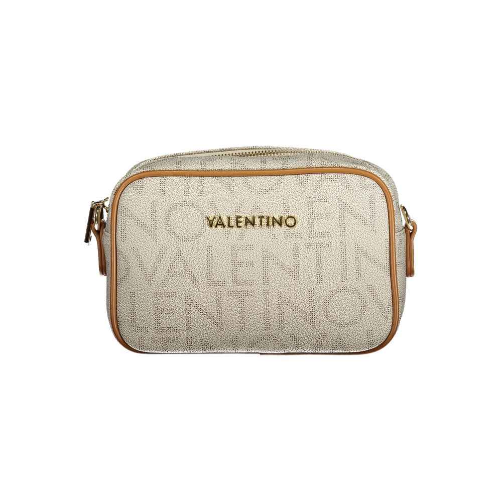 Mario Valentino Beige Polyurethane Womens Bag with Adjustable Removable Strap