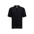 Laneus Black Cotton Polo Shirt