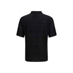 Laneus Black Cotton Polo Shirt