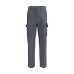 Lardini Gray Linen Cargo Pants