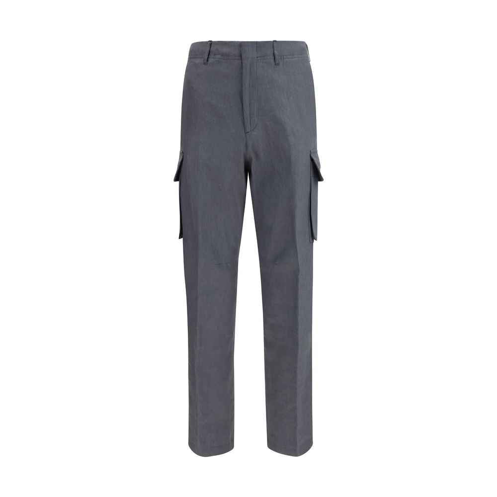 Lardini Gray Linen Cargo Pants