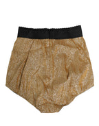 Dolce & Gabbana Gold Silk Blend High Waist Girdle Panty Underwear