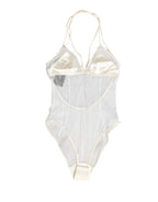 Dolce & Gabbana White Sheer Nylon Bodysuit Halterneck Underwear