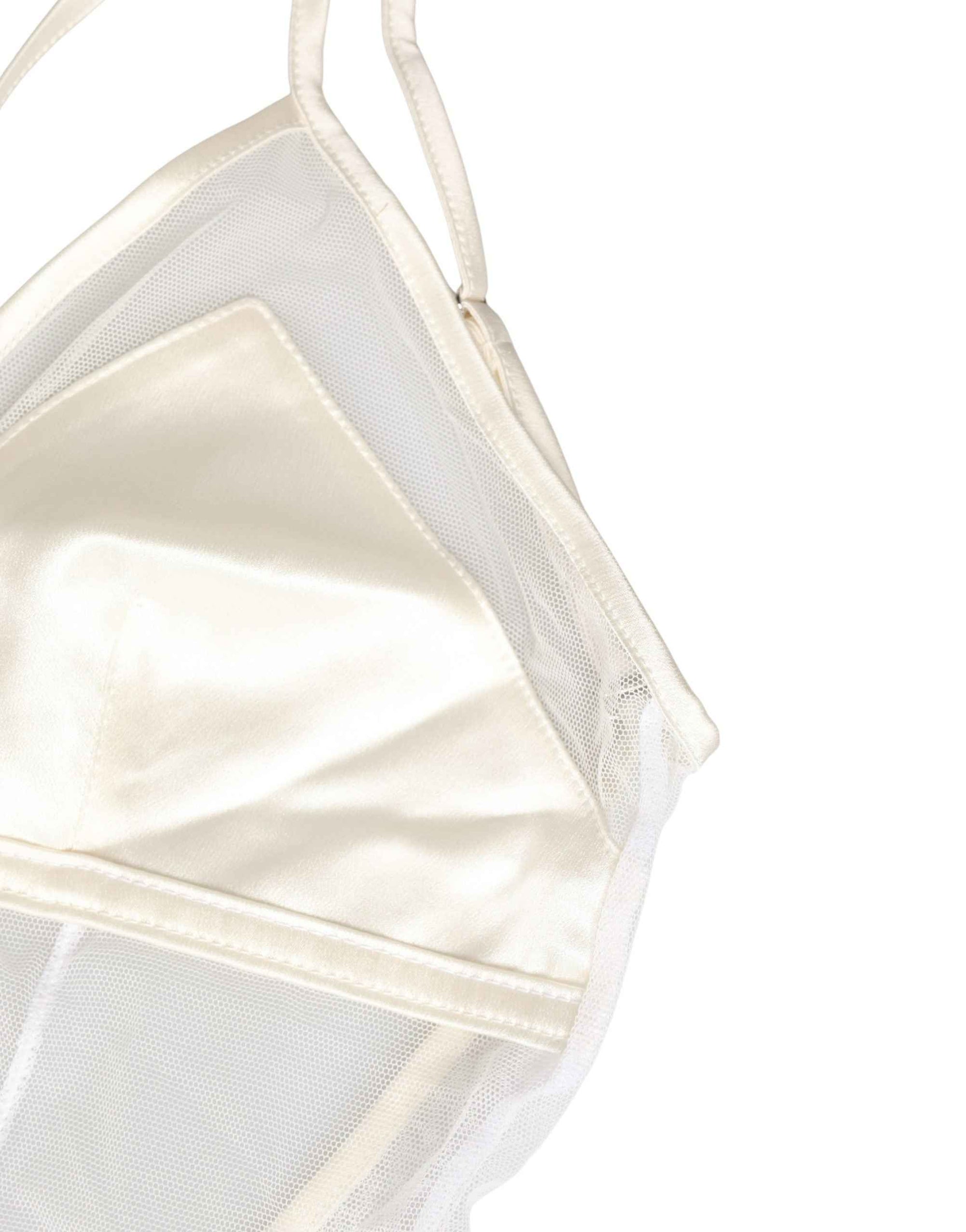 Dolce & Gabbana White Sheer Nylon Bodysuit Halterneck Underwear