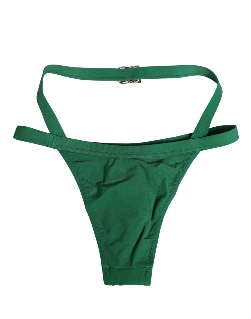 Dolce & Gabbana Green Logo Plaque Nylon Brief Panty Underwear