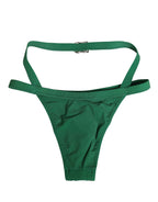 Dolce & Gabbana Green Logo Plaque Nylon Brief Panty Underwear
