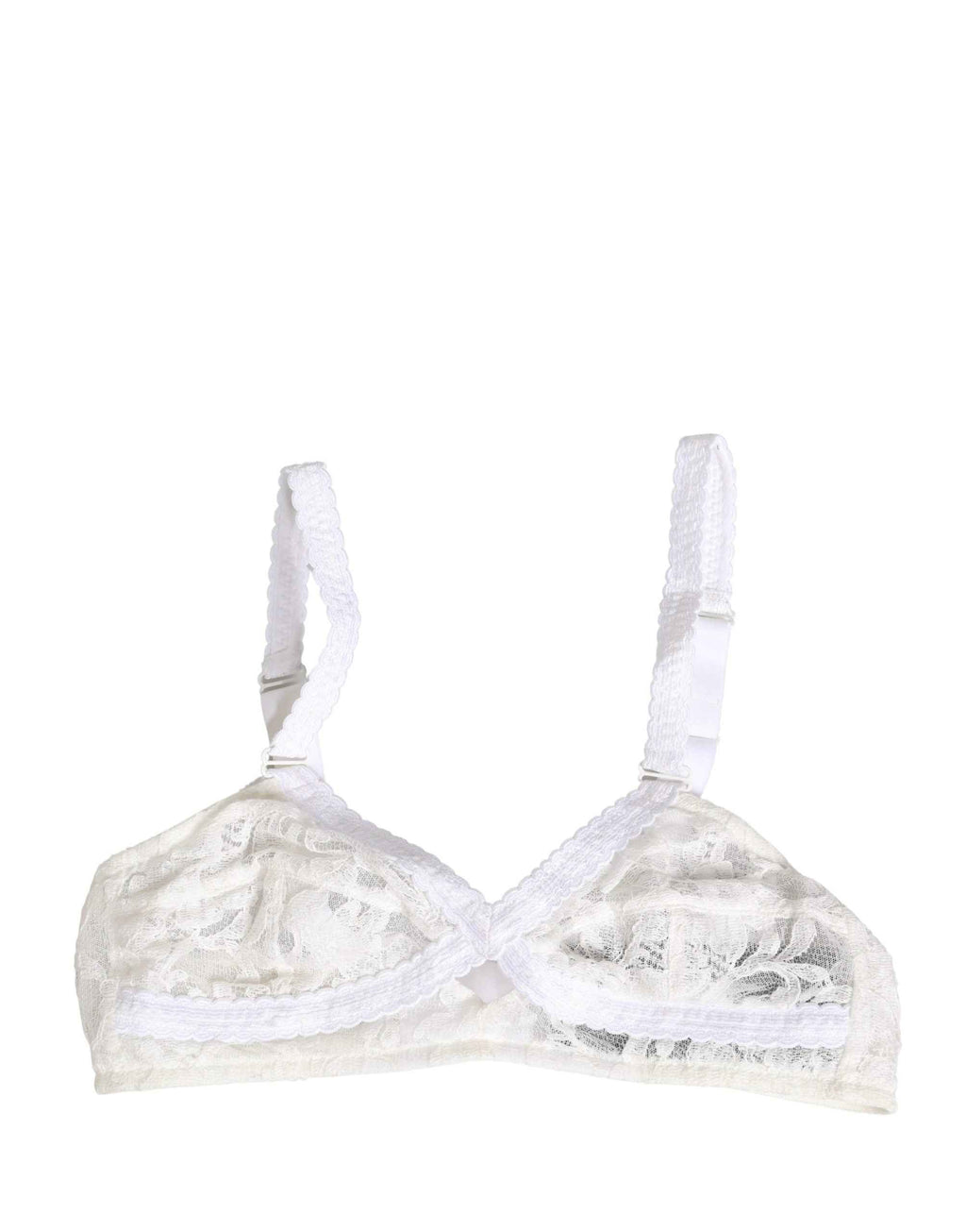 Dolce & Gabbana White Cotton Lace Wireless Soft Cup Bra Underwear