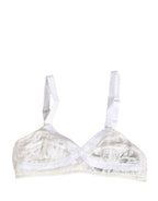 Dolce & Gabbana White Cotton Lace Wireless Soft Cup Bra Underwear