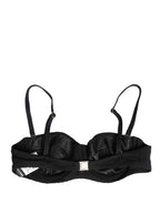 Dolce & Gabbana Black Nylon Padded Balconnet Brassiere Underwear