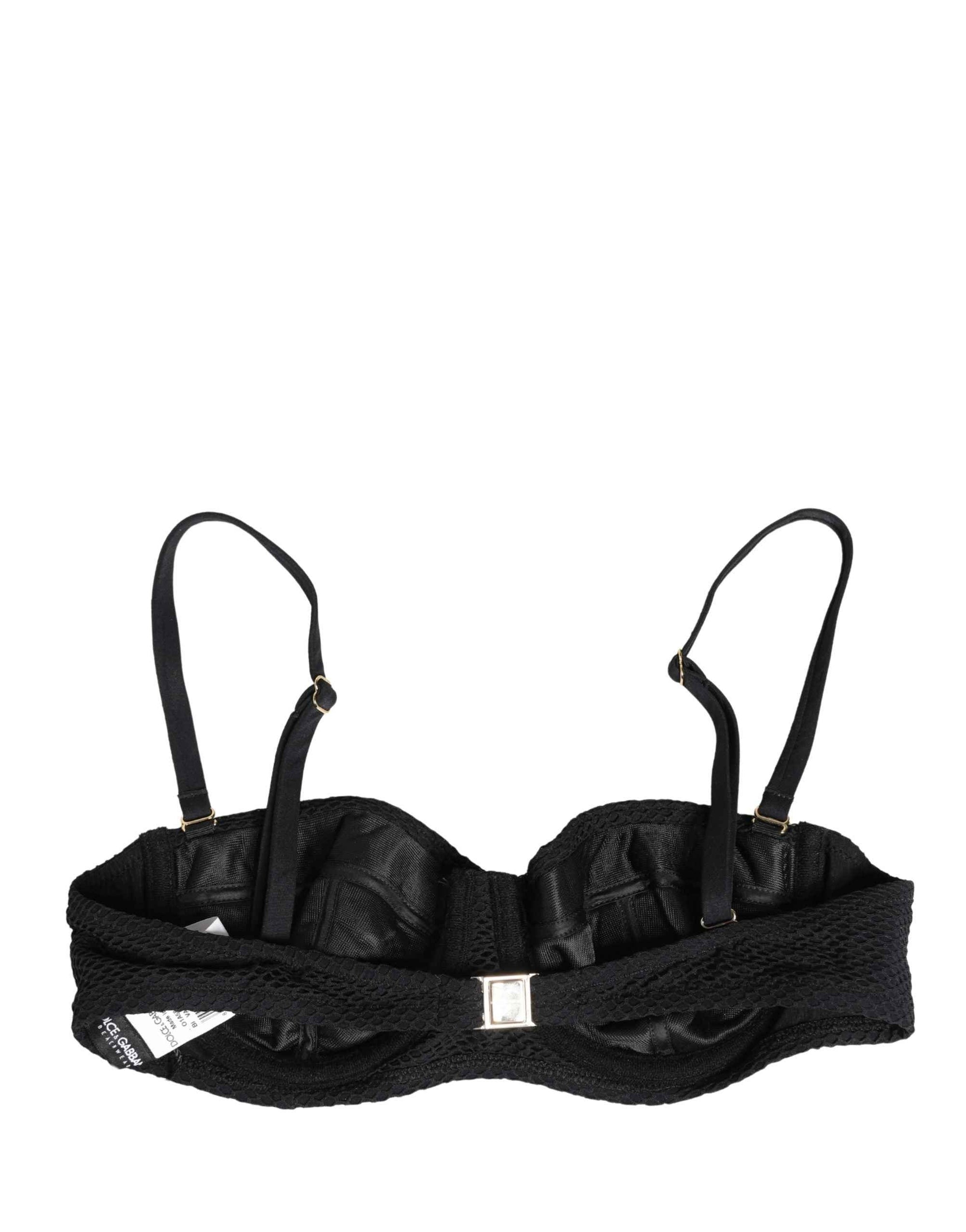 Dolce & Gabbana Black Nylon Padded Balconnet Brassiere Underwear