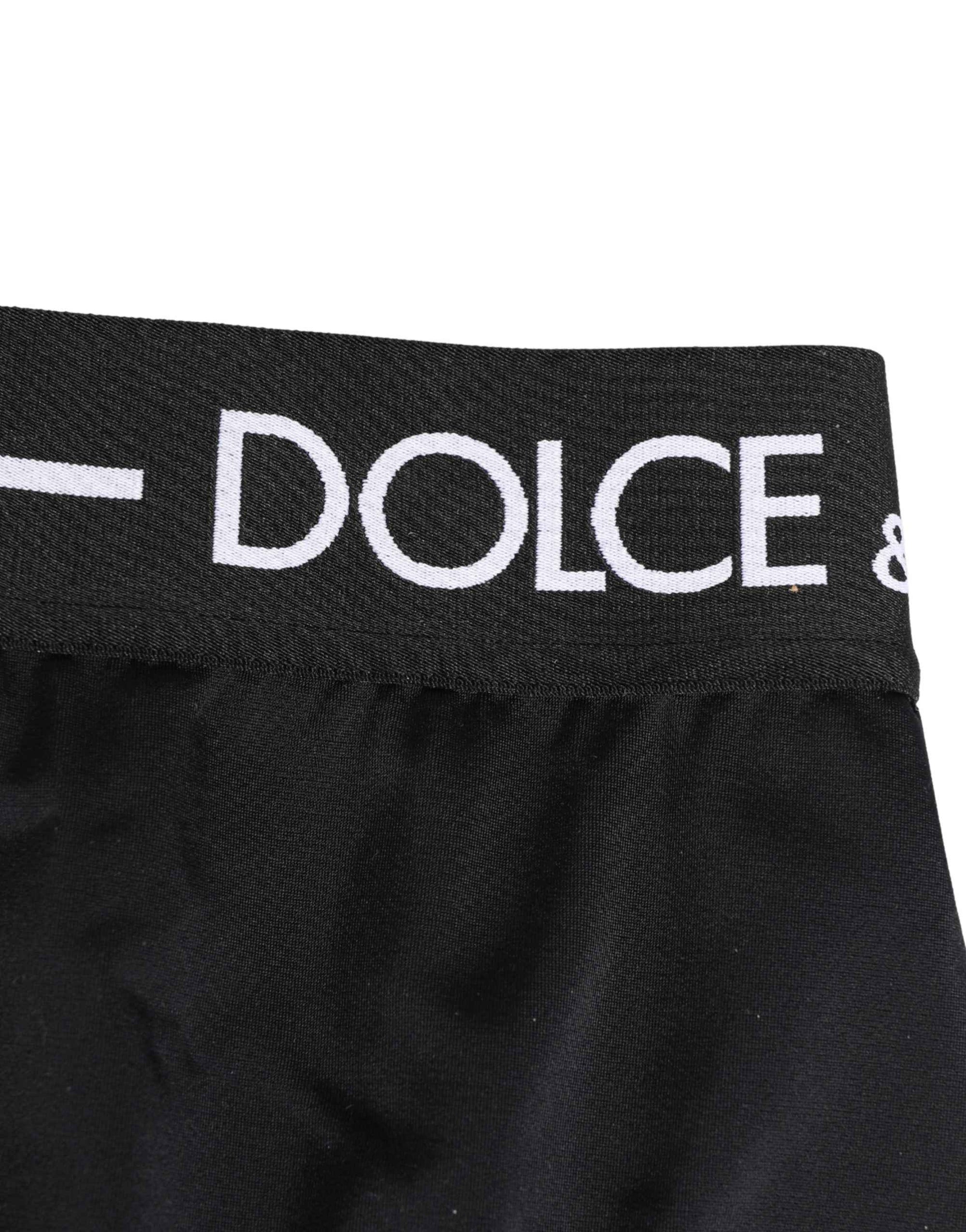 Dolce & Gabbana Black Logo Waistband Coulotte Panty Underwear