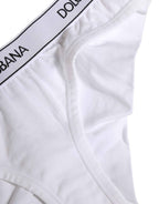 Dolce & Gabbana White Cotton Logo Waistband Brief Panty Underwear