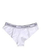 Dolce & Gabbana White Cotton Logo Waistband Brief Panty Underwear