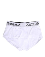 Dolce & Gabbana White Nylon Logo Waistband Panty Underwear