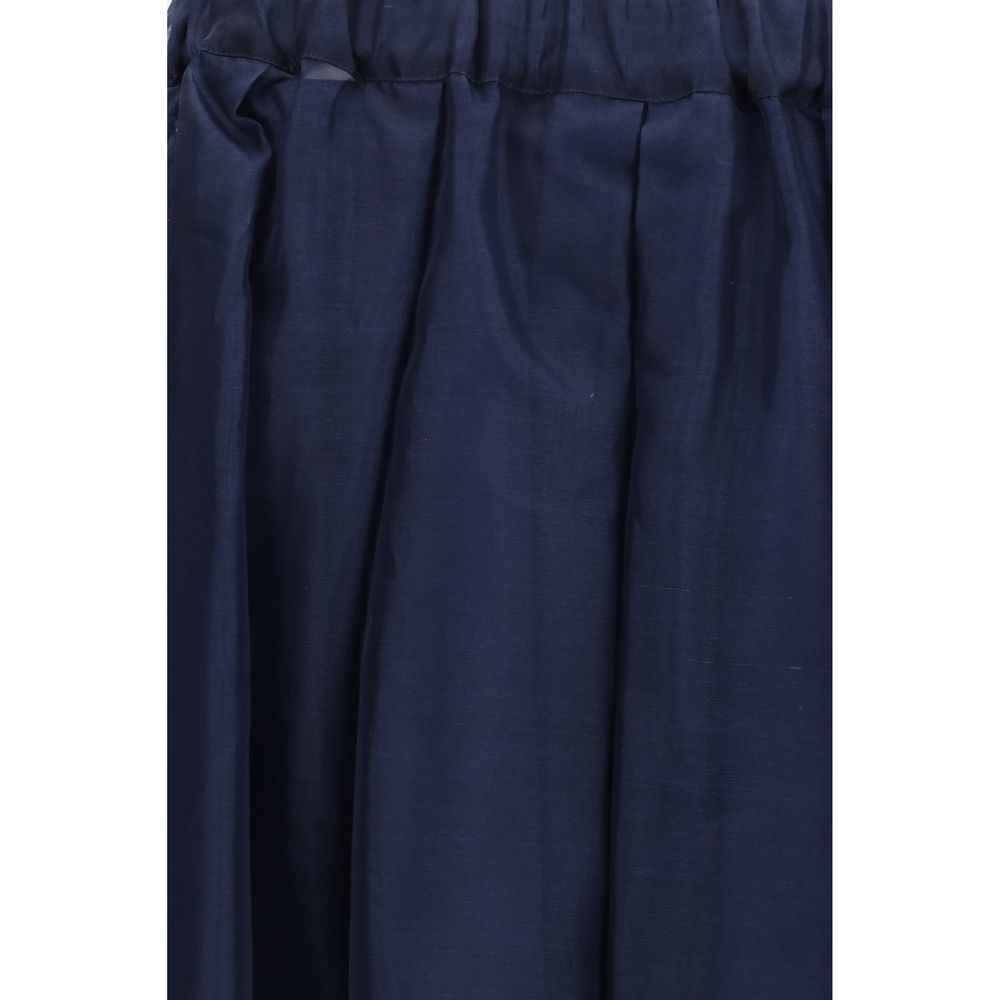 Max Mara Blue Cotton Long Skirt