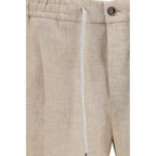 PT Torino Beige Linen Casual Pants