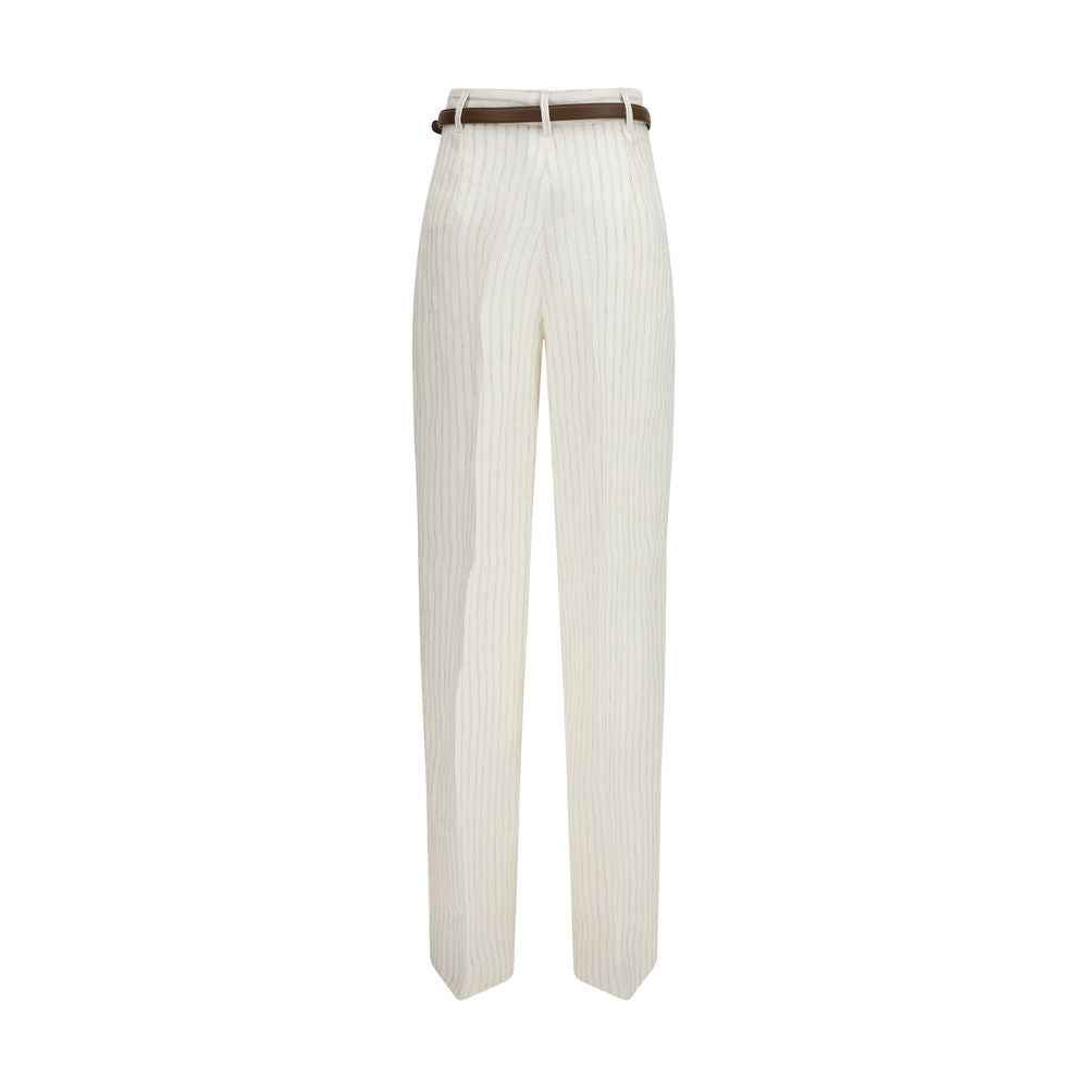 Max Mara Beige Linen Casual Pants