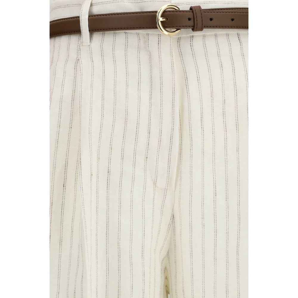 Max Mara Beige Linen Casual Pants