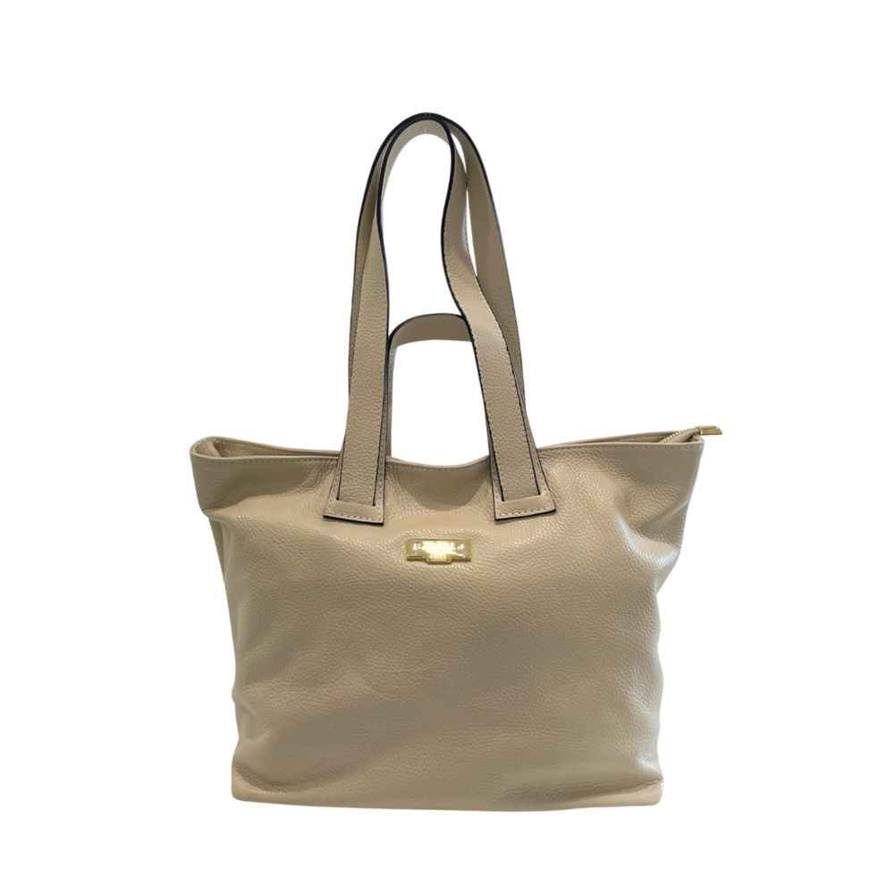 Baldinini Trend Beige Cowhide Clutch Bag