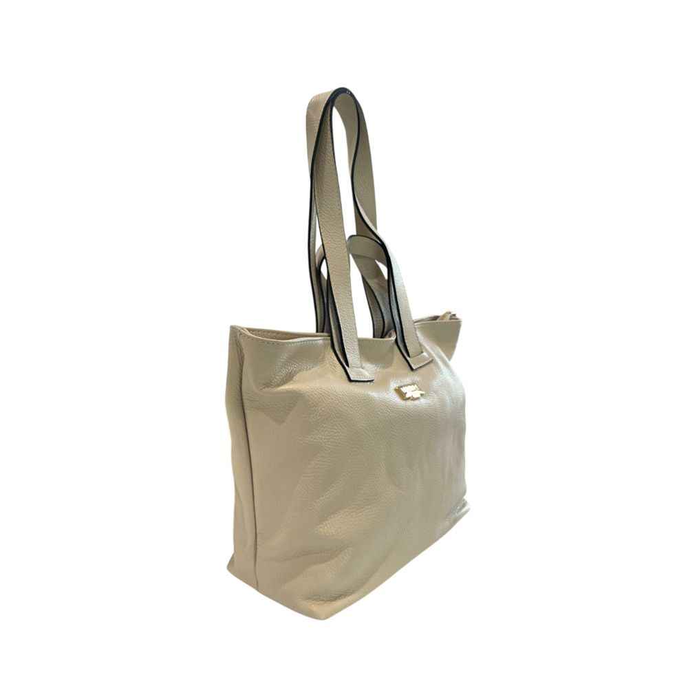 Baldinini Trend Beige Cowhide Clutch Bag