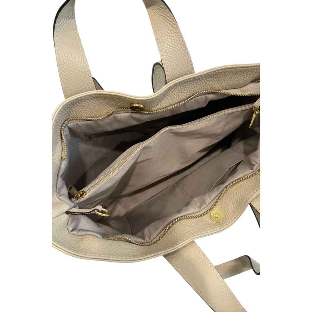Baldinini Trend Beige Cowhide Clutch Bag