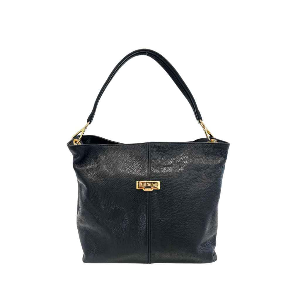 Baldinini Trend Black Cowhide Clutch Bag