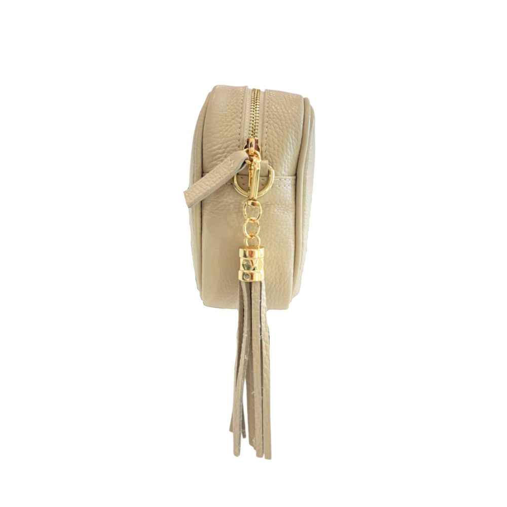 Baldinini Trend Beige Cowhide Crossbody Bag