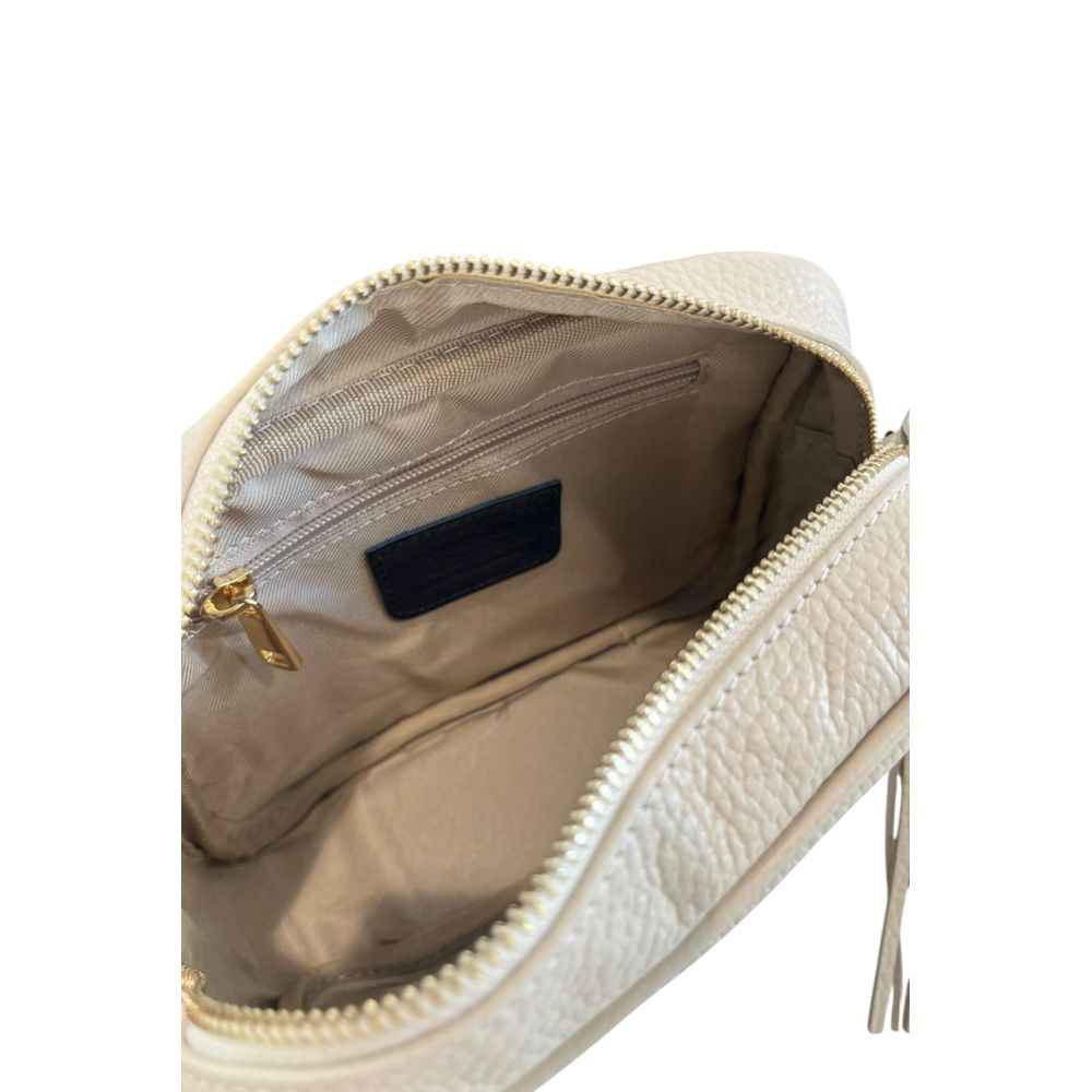 Baldinini Trend Beige Cowhide Crossbody Bag
