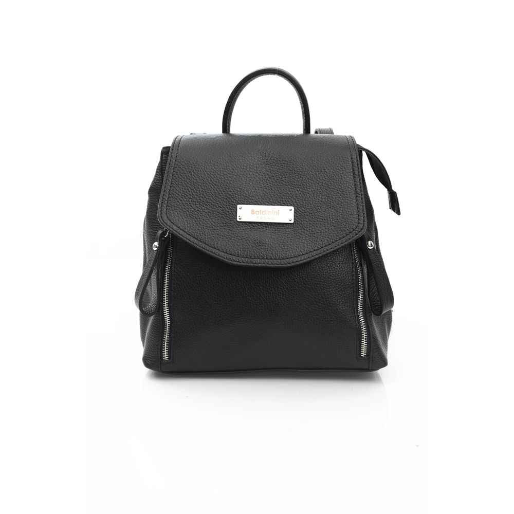 Baldinini Trend Black Cowhide Backpack