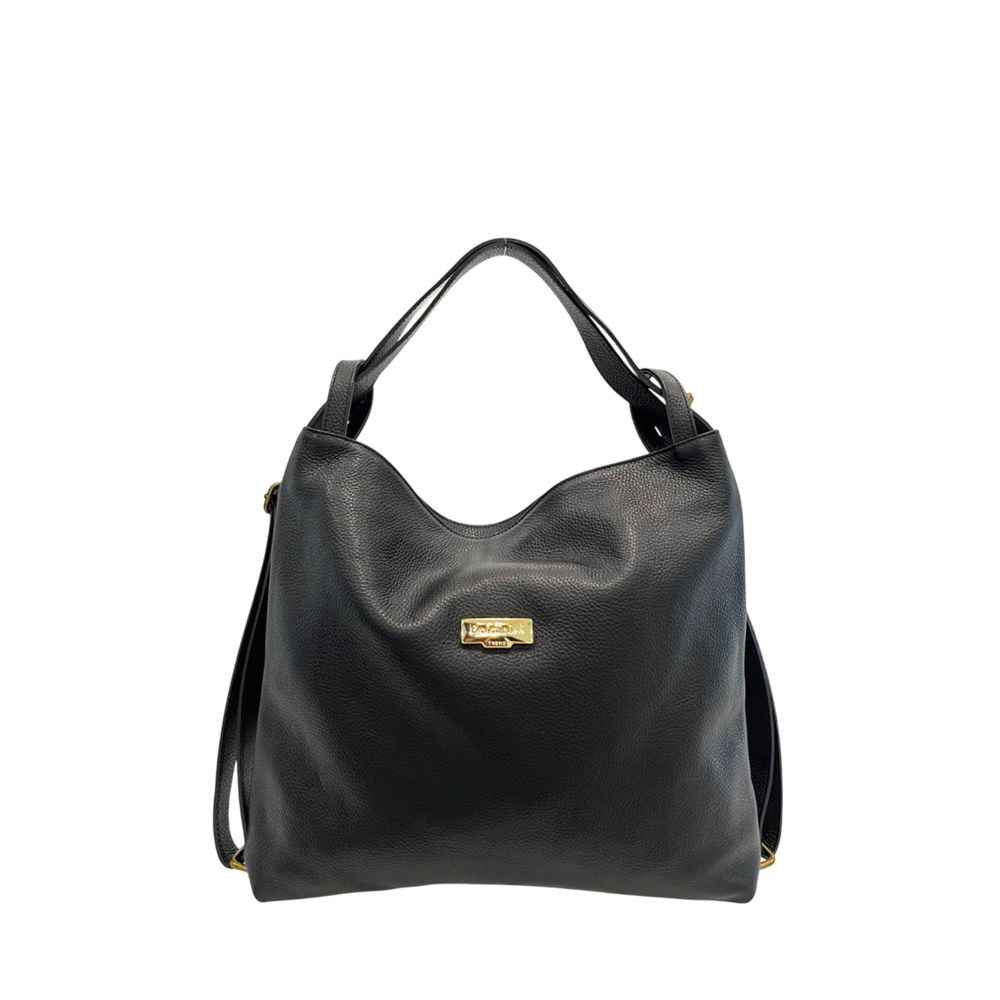 Baldinini Trend Black Cowhide Backpack
