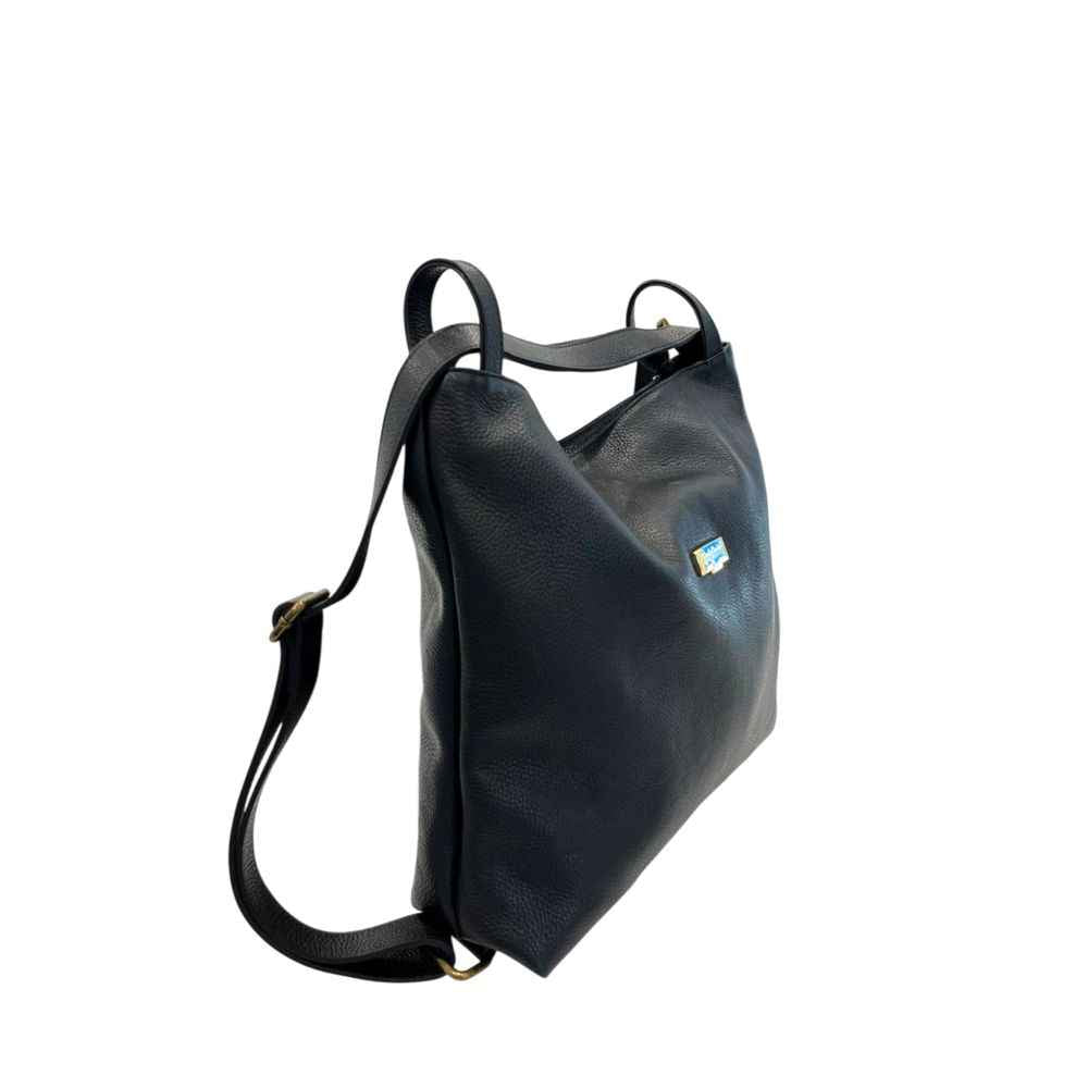 Baldinini Trend Black Cowhide Backpack