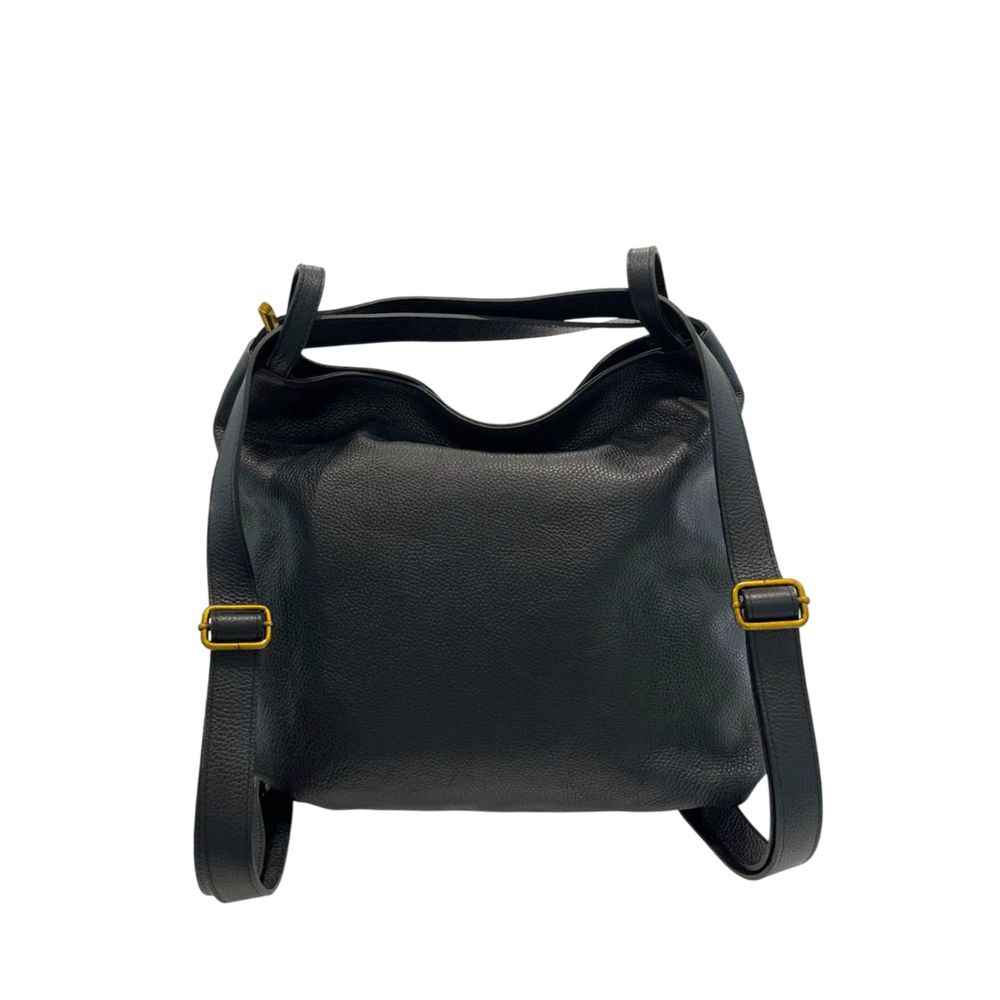 Baldinini Trend Black Cowhide Backpack