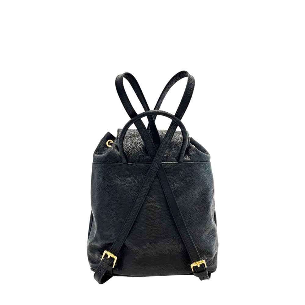 Baldinini Trend Black Leather Women Backpack