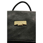 Baldinini Trend Black Leather Women Backpack