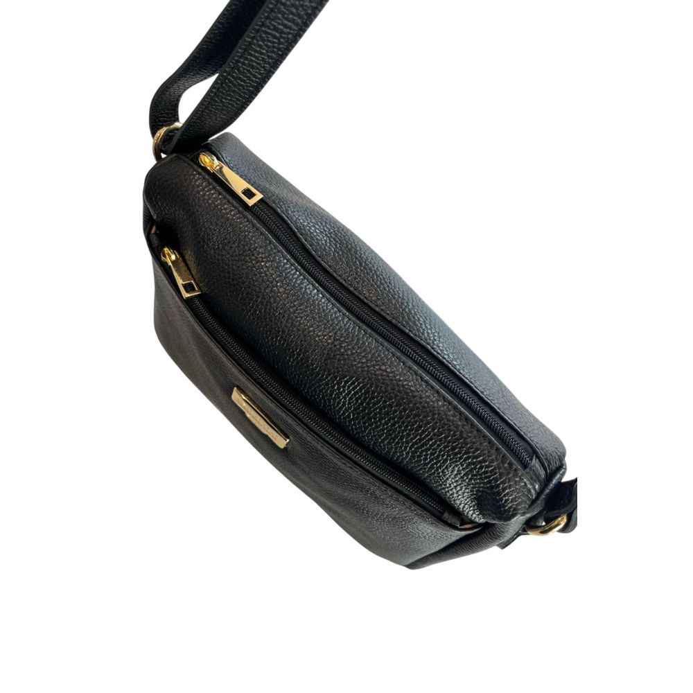 Baldinini Trend Black Cowhide Crossbody Bag