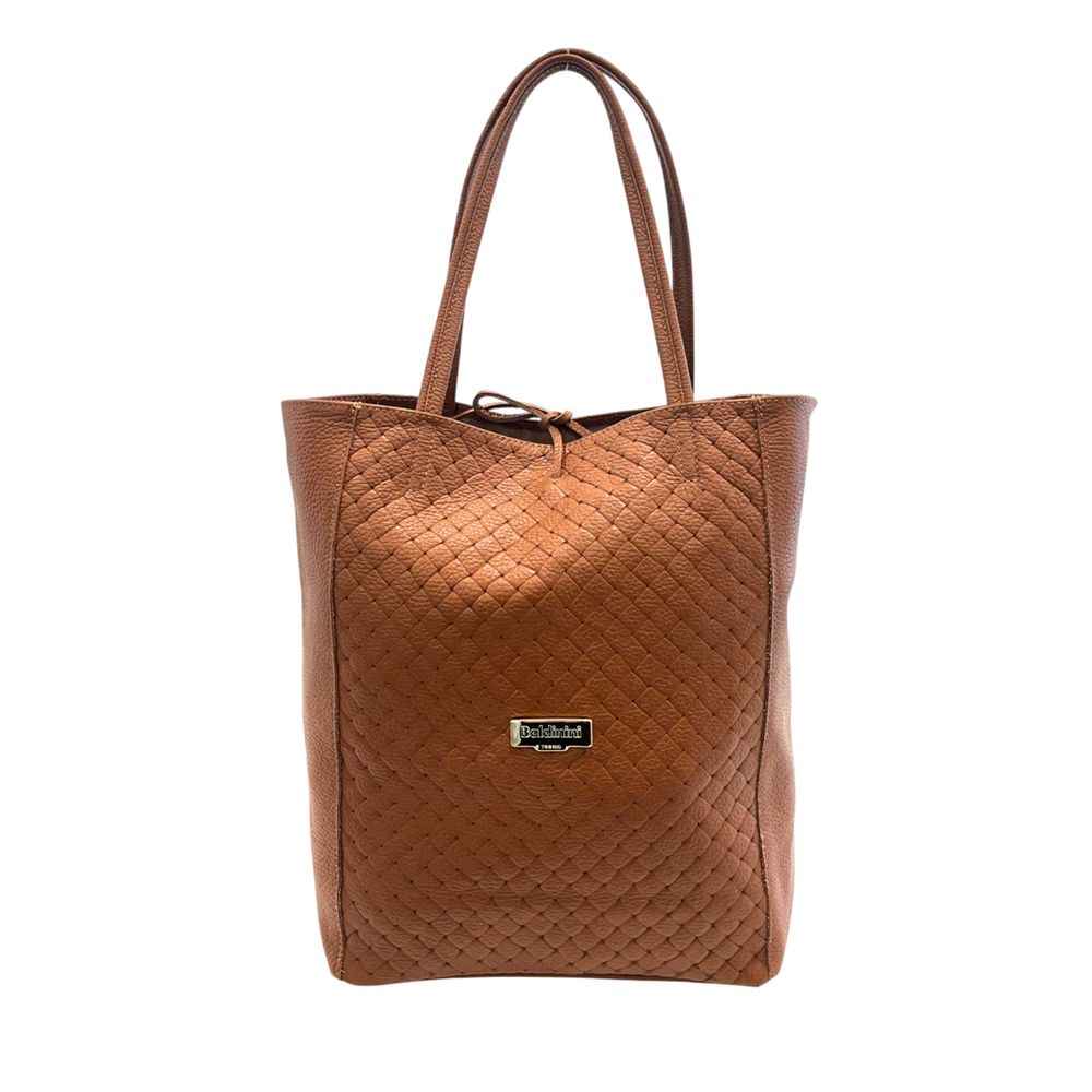 Baldinini Trend Brown Cowhide Clutch Bag