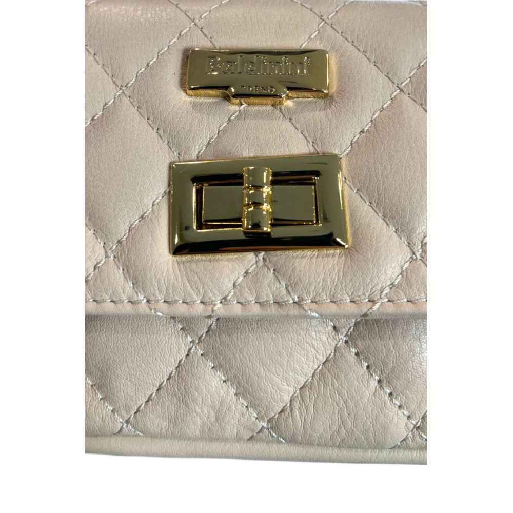Baldinini Trend Beige Cowhide Crossbody Bag