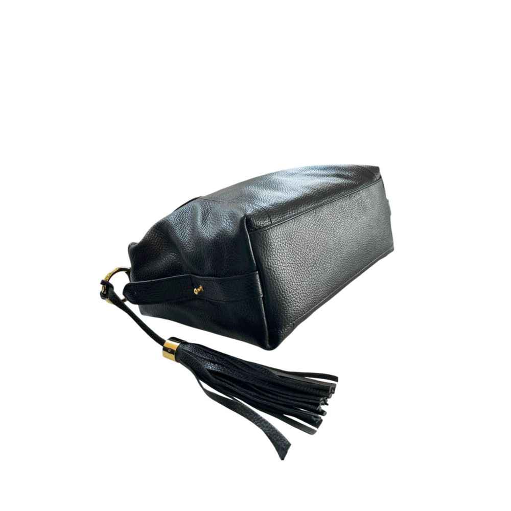 Baldinini Trend Black Cowhide Shoulder Bag