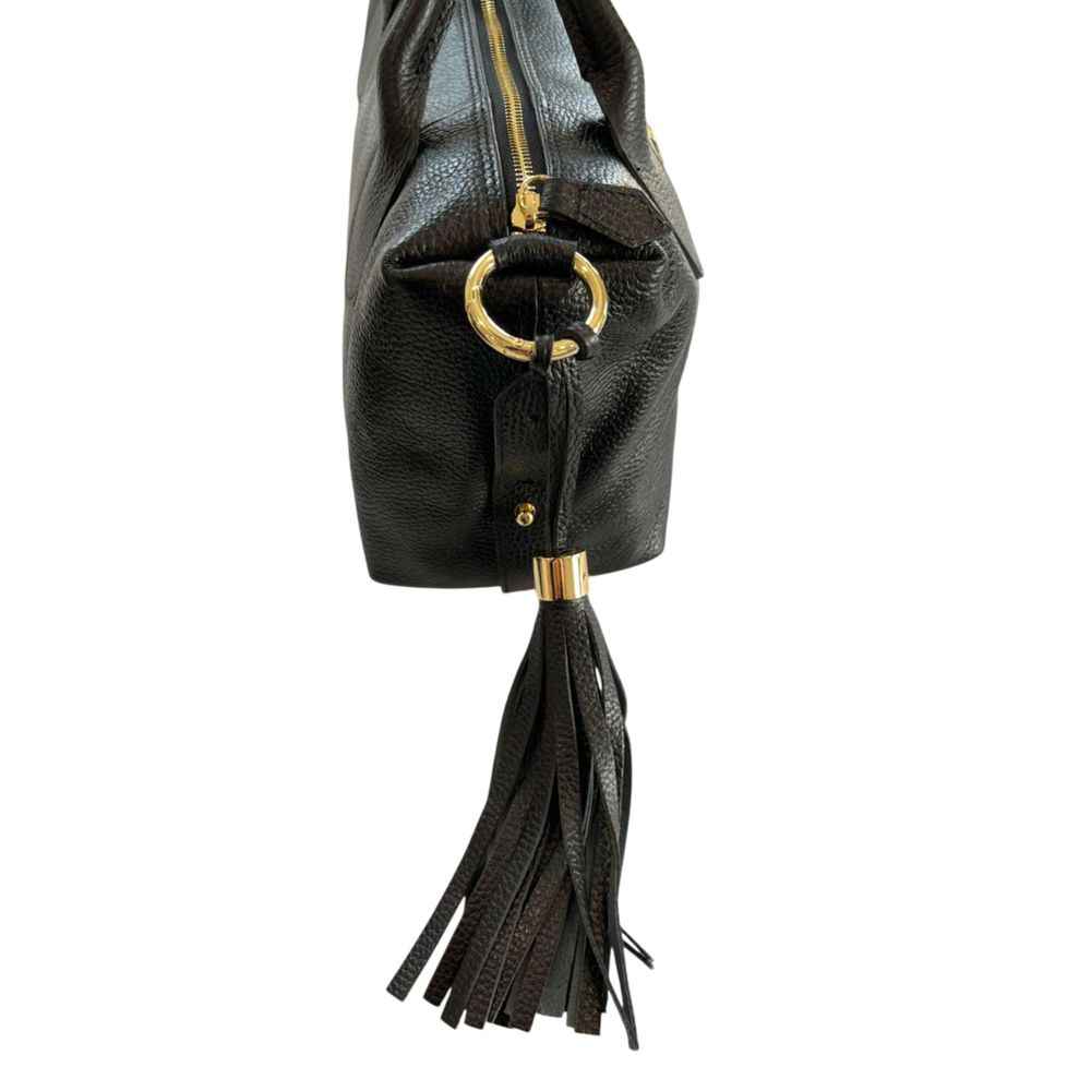 Baldinini Trend Black Cowhide Shoulder Bag