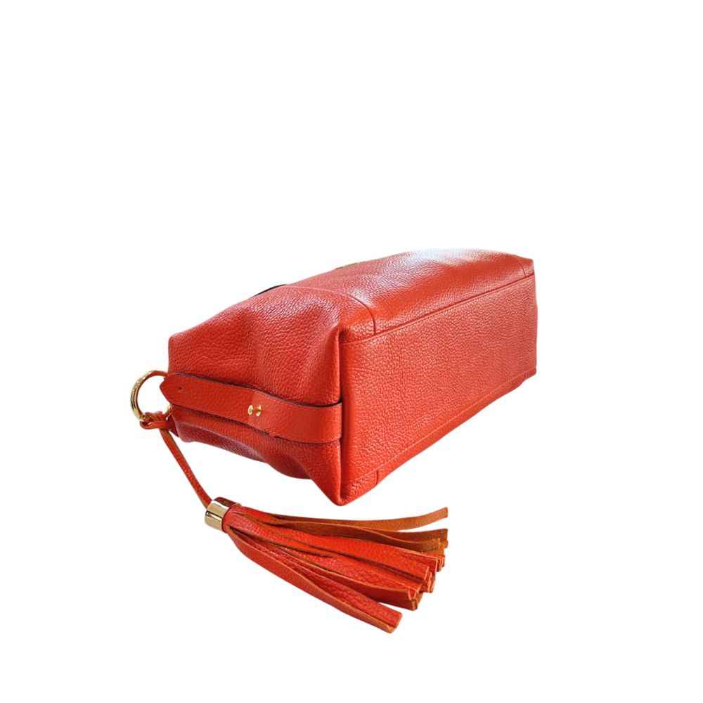 Baldinini Trend Orange Cowhide Shoulder Bag